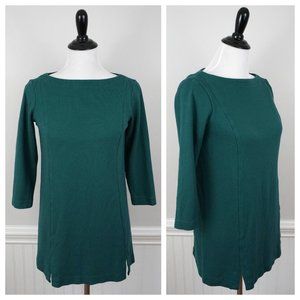 J. JILL Ponte Green Stretch Pullover Tunic Top